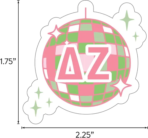 Miniatura 2 de Delta Zeta - Hoja de calcomanías de vinilo de diseño occidental con diseños oficiales, adhesivo extraíble, 10 calcomanías por hoja, por Sorority Shop