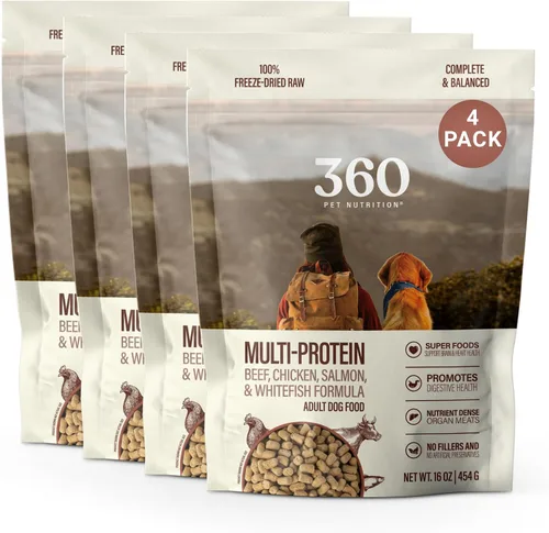 Miniatura 24 de 360 Pet Nutrition Alimento crudo liofilizado para perros – Receta de carne de res con hígado y órganos, alta proteína con omega-3, frutas, verduras