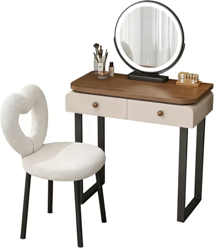 Miniatura 9 de Tocador de Maquillaje Grande con cajones,Spacious Storage Capacity, Modern Wood-Inspired Design, expansive countertop, Rounded Edges, Silent-Glide