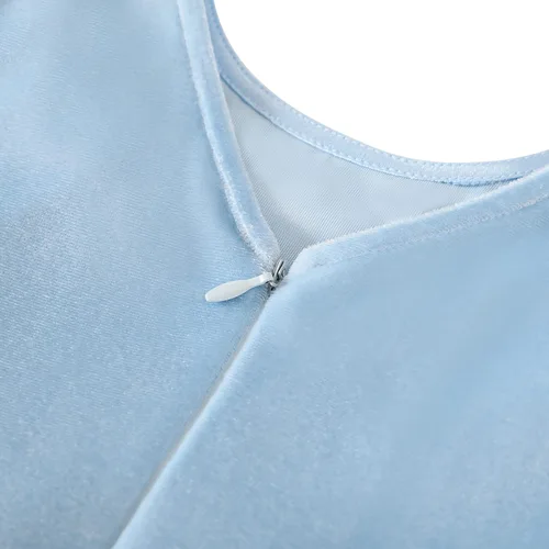 Miniatura 4 de Flofallzique Vestido de terciopelo para niñas pequeñas, con volantes, de manga larga, vestido de tul de princesa para fiesta de cumpleaños, de 1 a