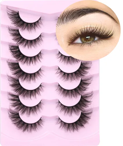 Pestañas postizas de aspecto natural, pestañas de visón sintético, pestañas onduladas tipo zorro que parecen extensiones, pestañas de visón 3D,