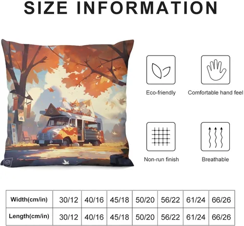 Miniatura 3 de Fundas de almohada para sofá de 12 x 12 pulgadas, diseño cuadrado de otoño y granja campestre, suave, estampado de doble cara, fundas decorativas