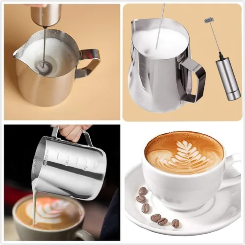 Miniatura 6 de Espumador de Leche de Mano Operado a Batería, Espumador de Café para Espumado de Leche, Espumador Mini para Café Latte/Capuchino, Mezclador