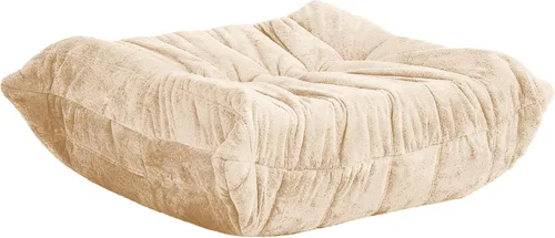 Miniatura 32 de Puf para adultos, silla puf grande, sillón con relleno de espuma viscoelástica para el hogar, apartamento o sala de juegos, gris afelpado Felpa gris