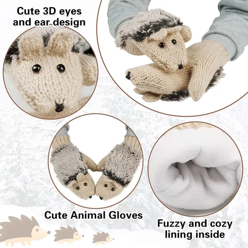Miniatura 2 de Guantes de inverno supercálidos con diseño de erizo