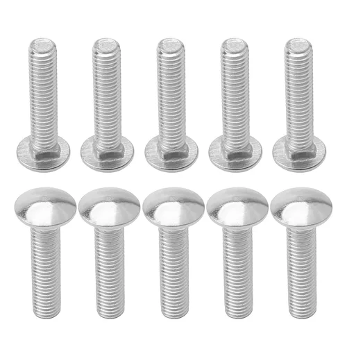 Miniatura 14 de MroMax 50 pernos de carro M6x12mm cabeza media redonda cuello cuadrado pernos sujetadores de acero inoxidable 304 cuello carro perno tono plateado