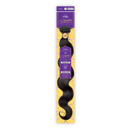Outre Paquete de mezcla de cabello humano de primera calidad, paquete brasileño de mezcla de cabello natural, cuerpo natural (18-36 pulgadas) (24