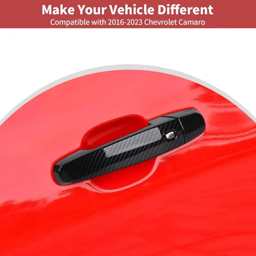 Miniatura 3 de CheroCar Compatible con Camaro - Cubierta para manija de puerta exterior, accesorios de decoración para exteriores compatibles con Chevrolet Camaro