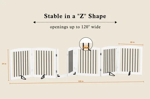 Miniatura 6 de PUPETPO Puertas independientes para mascotas con puerta de paso, valla interior para perros, puerta para perros para casa, escaleras, puerta extra