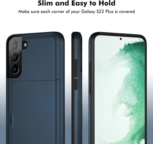 Miniatura 5 de Jiunai Funda para Samsung Galaxy S22 Plus Funda tipo cartera para tarjetas de crédito, soporte para efectivo, bolsillo deslizante de doble capa