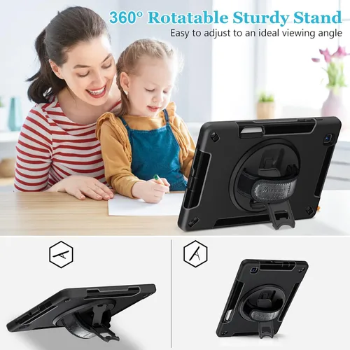 Miniatura 2 de Funda para Galaxy Tab S6 Lite de 10.4 pulgadas 2024/2022/2020: funda de TPU de grado militar a prueba de golpes con protector de pantalla - soporte