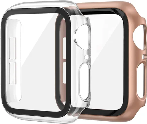 Miniatura 11 de EDIMENS Paquete de 2 fundas rígidas de policarbonato compatibles con Apple Watch Series 6, SE, 5/4 de 1.575 pulgadas, para mujeres y hombres, funda