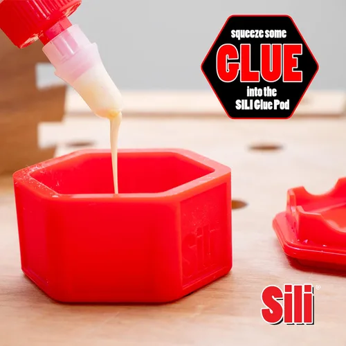 Miniatura 2 de Sili Cápsula de pegamento y 3 cepillos de micro pegamento Sili con tapa sellable multipropósito/soporte para cepillos de pegamento • Punta fina •