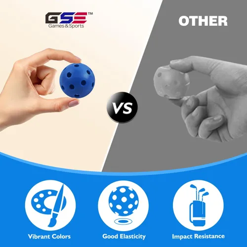 Miniatura 5 de GSE - Paquete de 12 pelotas de golf de práctica de 1.575 pulgadas, pelotas de golf de plástico de vuelo limitado, pelota de golf de entrenamiento