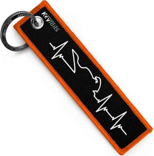Miniatura 13 de KEYTAILS Llaveros, Etiqueta de Llave de Calidad Premium para Motocicleta, Coche, Scooter, ATV, UTV [Aventura, Deporte Dual - Latido del Corazón] Rojo