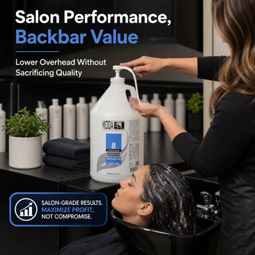 Miniatura 4 de MODA Acondicionador para el cabello y tratamiento sin enjuague, dos productos en un galón para cabello seco y quebradizo, logrando un cabello