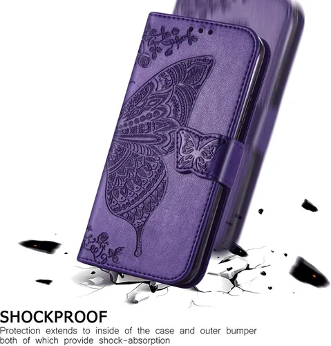 Miniatura 2 de Funda protectora de piel sintética para Samsung Galaxy S10e, con tapa para mujer, con correa para la muñeca, ranuras para tarjetas, bolsillo