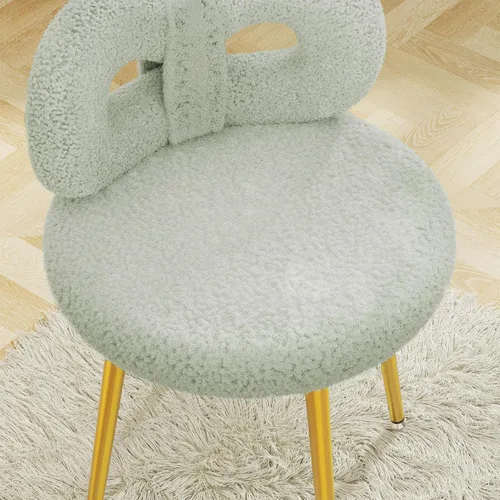 Miniatura 6 de ROOMTEC Silla de tocador giratoria con respaldo, silla de escritorio tapizada para niñas, tocador de maquillaje moderno para dormitorio, sala