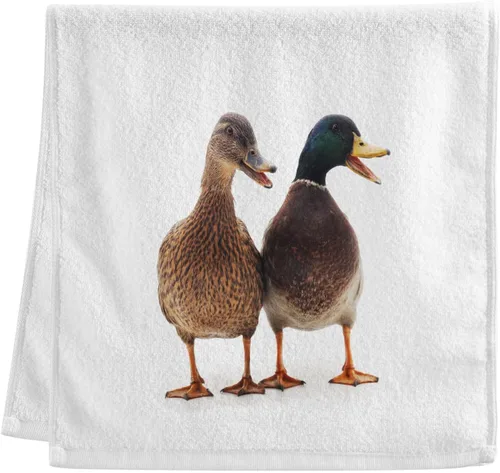 Toallas de mano 100% algodón con patos salvajes blancos para decoración de baño, toallas de lavado suaves y absorbentes para cabello de cuerpo y