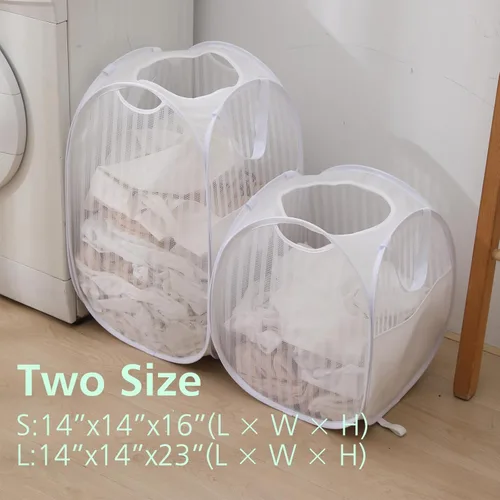 Miniatura 2 de Solidly Handy - Cesta desplegable de malla para lavandería, plegable, ligera, para lavar, almacenamiento de ropa duradera para habitación de niños