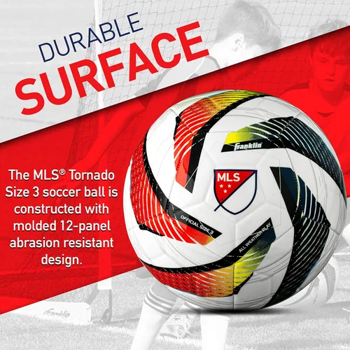 Miniatura 4 de Franklin Sports MLS Tornado Balón de Fútbol - Cubierta Suave - Balón de Fútbol de Tamaño y Peso Oficiales - Bomba de Aire Incluida