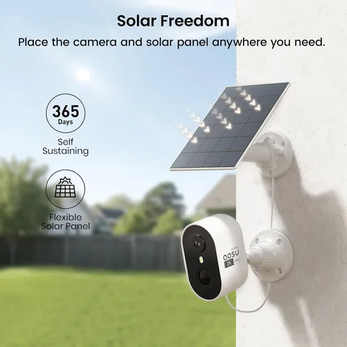 Miniatura 4 de aosu Cámaras de seguridad solar 2K inalámbricas para exteriores, cámara solar para exteriores para seguridad del hogar, cámara WiFi con visión