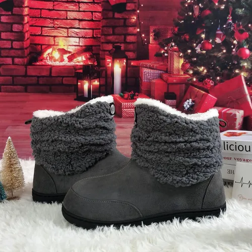 Miniatura 7 de JEBUKTXE Botas de invierno para hombre y mujer, botas de invierno para interiores y exteriores, pantuflas de felpa con espuma viscoelástica