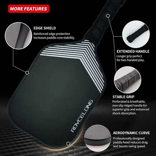 Miniatura 4 de Pickleball Paddles Pickleball Rackets T700 Carbon Fiber Frosted Textured Surface 16mm Core for Beginners to Advanced Players Portable Bag USAPA