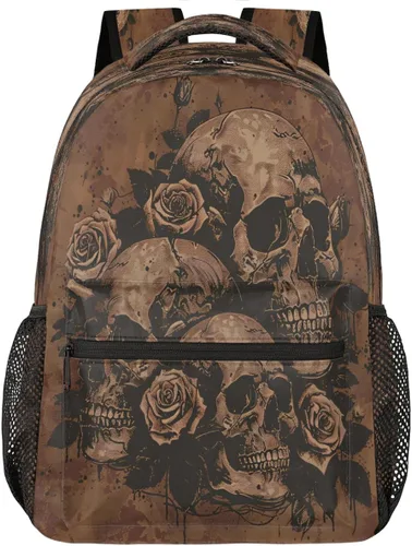 Miniatura 40 de Pardick Mochilas de calavera de Halloween para niños y niñas, divertidas y ligeras de 16 pulgadas, mochila escolar para laptop, mochila