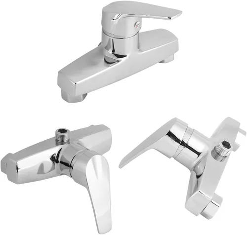 Miniatura 6 de Grifo de baño de aleación de zinc Válvula de una sola manija Grifo mezclador de ducha de baño montado