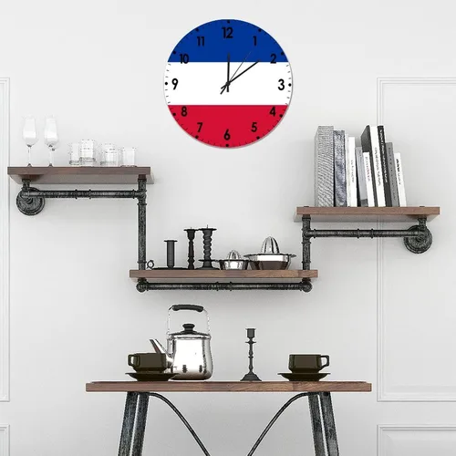 Miniatura 194 de Cheyan Reloj de pared con bandera de Canadá de 12 pulgadas, silencioso, sin tictac, de PVC, funciona con pilas, reloj redondo decorativo, regalo