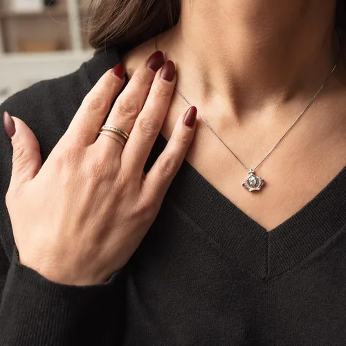 Miniatura 6 de 925 Sterling Silver Crown Necklace, Daughter Necklace From Mom And Dad, To My Daughter Necklace From Dad, Gift for Daughter, To My Badass Daughter