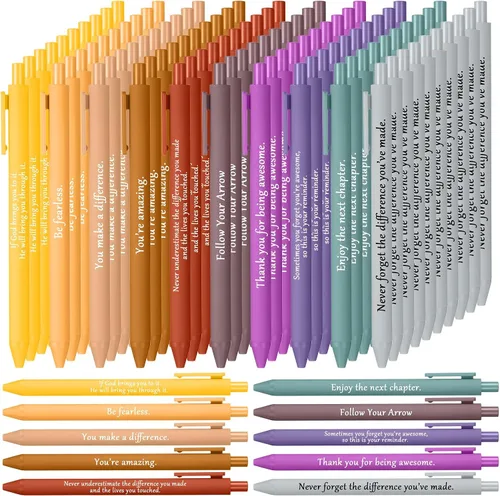 Miniatura 13 de Teling 100 bolígrafos inspiradores a granel motivacionales a granel con frases divertidas, regalos de agradecimiento positivos para adultos