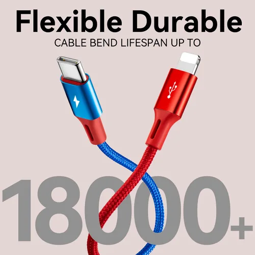 Miniatura 5 de Cable de carga múltiple de 3.5 A, [2 unidades de 6 pies] 4 en 1, cable de carga múltiple trenzado, adaptador de cable multiUSB con Lightning/tipo