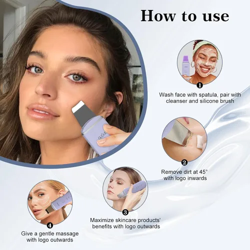 Miniatura 4 de GUGUG - Espátula para la piel, espátula facial, limpiador de poros, herramientas removedoras de puntos negros para limpieza profunda facial - 4