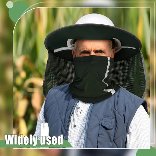 Miniatura 2 de SATINIOR 2 parasoles para sombrero duro, visera de malla de ala completa de alta visibilidad, protección para el cuello, banda reflectante, bandana