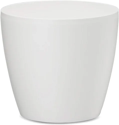 Crescent Too Eva - Maceta decorativa pequeña para plantas, flores, hierbas y suculentas, sin orificio de drenaje, 12 pulgadas de ancho, color blanco