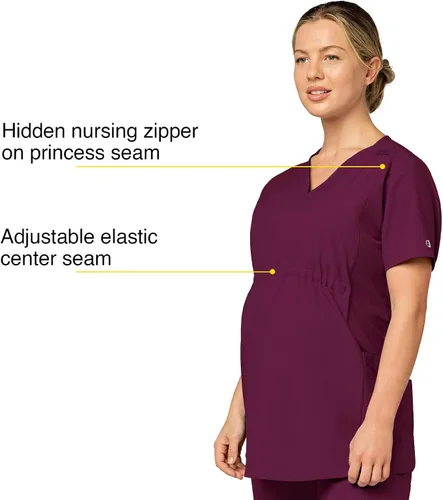 Miniatura 2 de WonderWink Camiseta de maternidad con cuello en V para mujer