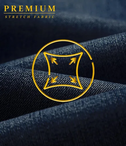 Miniatura 7 de ETHANOL Jeans de punto elástico recto súper cómodo para hombre de cinco bolsillos