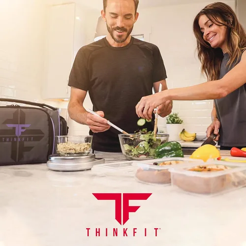 Miniatura 7 de ThinkFit Lonchera térmica para comida preparada con 6 contenedores para porciones de alimentos sin BPA, reutilizables, aptos para microondas