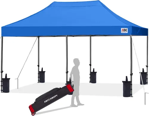 Miniatura 71 de Abccanopy - Carpa de toldo para tienda de campaña comercial instantánea con bolsa de transporte con ruedas, 4 bolsas de arena, Blanco
