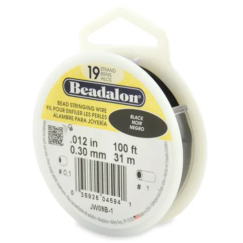 Miniatura 14 de Beadalon Alambre de cuerda de cuentas de acero inoxidable de 19 hebras, 0.018 pulgadas / 0.018 in, bronce, 100 pies / 101.7 ft