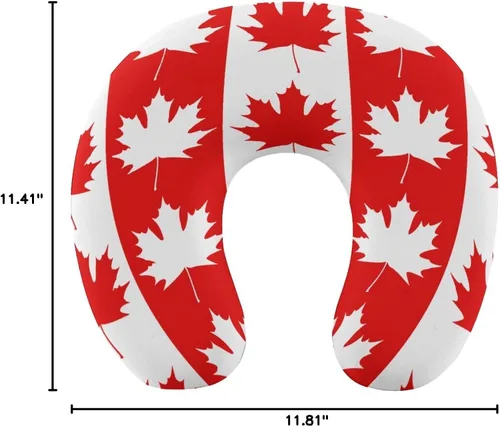 Miniatura 8 de Almohada de cuello de hoja de arce canadiense, almohada lavable suave en forma de U para viajes de oficina en casa