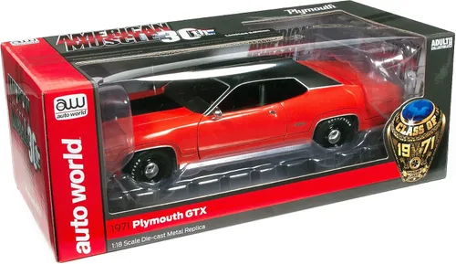 Miniatura 9 de 1971 Plymouth GTX 440+6 Hardtop Tor Rojo con Negro Clase Superior de 1971 ''American Muscle 30 Aniversario 1/18 Modelo de Auto Fundido a Presión por