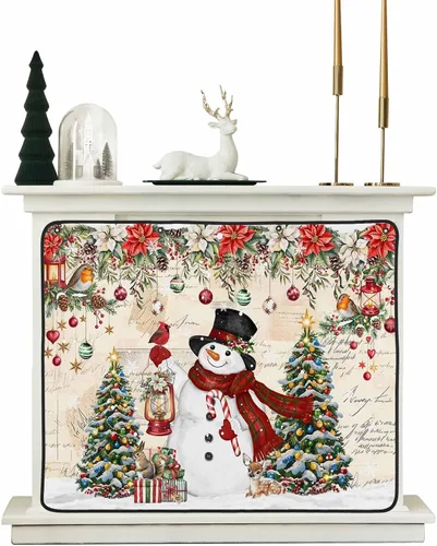 Miniatura 9 de Cubierta magnética azul para chimenea, detiene la pérdida de calor, pantalla de chimenea para interiores, bolas de gnomos de Navidad, árbol de copo