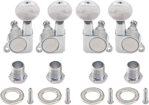 Juego de 4 clavijas de afinación para ukelele Yootones 2L2R, juego de cabezales de máquina compatibles con guitarra de ukelele de 4 cuerdas (blanco