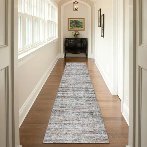 Miniatura 52 de Alfombras para pasillos antideslizantes 2x8, alfombra de pasillo moderna lavable para entrada, alfombra de piso suave resistente a manchas para Gris