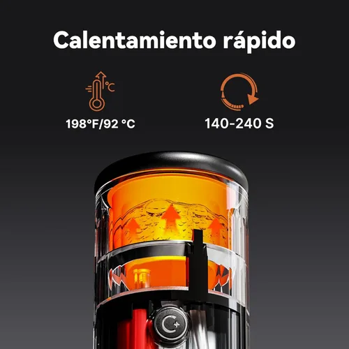 Miniatura 4 de CERA+ PCM03S - Máquina de café espresso portátil de 5 a 8 tazas por carga, autocalentamiento de 20 barras, cápsulas NS y café molido, cafetera Verde