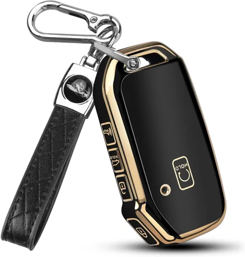 QBUC Funda para llave KIA con llavero para Kia K5 Sorento Telluride 2019, 2020, 2021, 2022, etc. (1 O SIN BOTÓN SOLO EN LA SUPERFICIE FRONTAL)