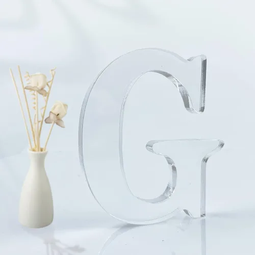 Miniatura 10 de Letras acrílicas diseñables de 4 pulgadas, letras acrílicas sin terminar para decoración de pared, letras decorativas de pie en rodajas, decoración